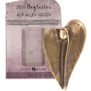 Kleiner Begleiter aus Bronze - Engel in Herzform