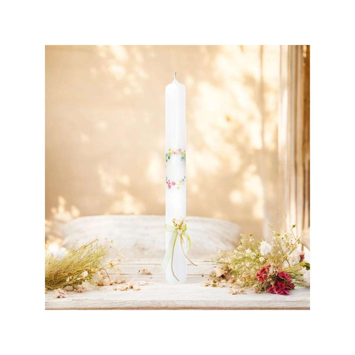 Taufkerze "Blumenkranz"