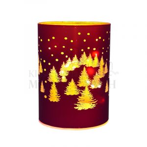 LED Glas-Windlicht Tannenbaum, Sterne rot