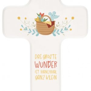 Kinderholzkreuz zur Geburt - Das größte Wunder ist manchmal ganz klein